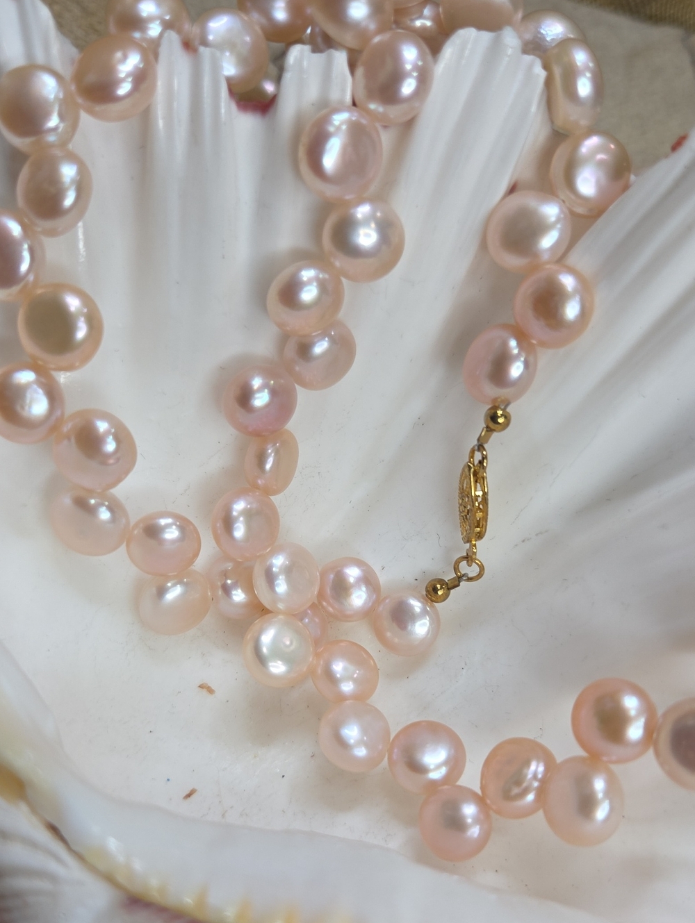 Fancy Pink Freshwater Pearl Necklace and Bracelet Set - 14K Gold Filled - Picture 6 of 11